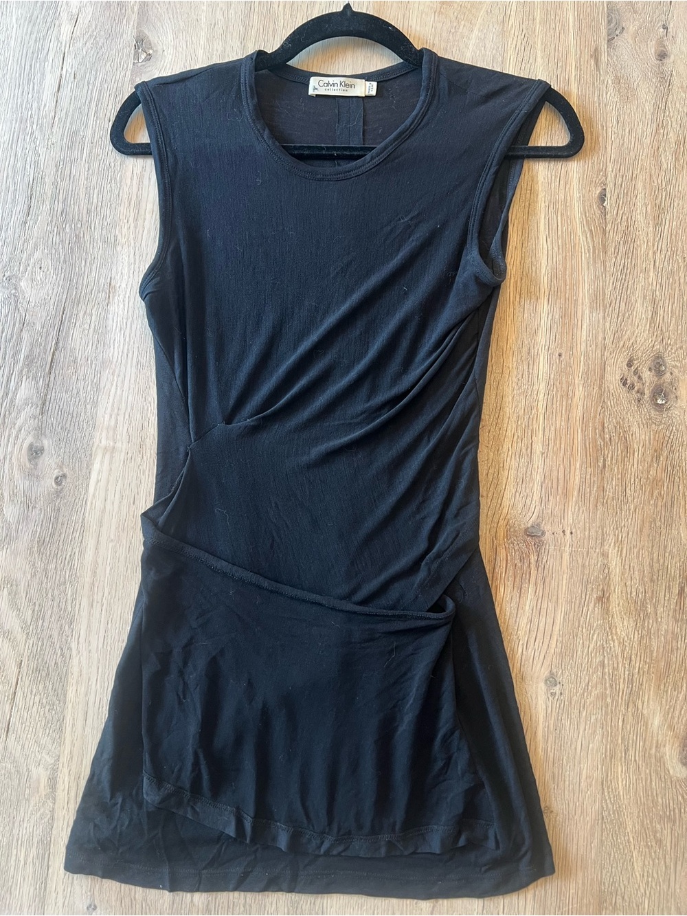 Rare Vintage Calvin Klein Collection Sample Black Draped Top Small